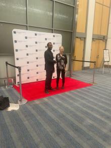 Caroline Stromberg and GSA President, Dr. Mark Little, at commemoration of newly elected GSA Fellows